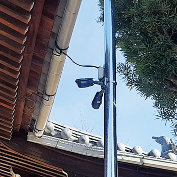 茨城県牛久市の寺で盗難防止に防犯カメラ設置