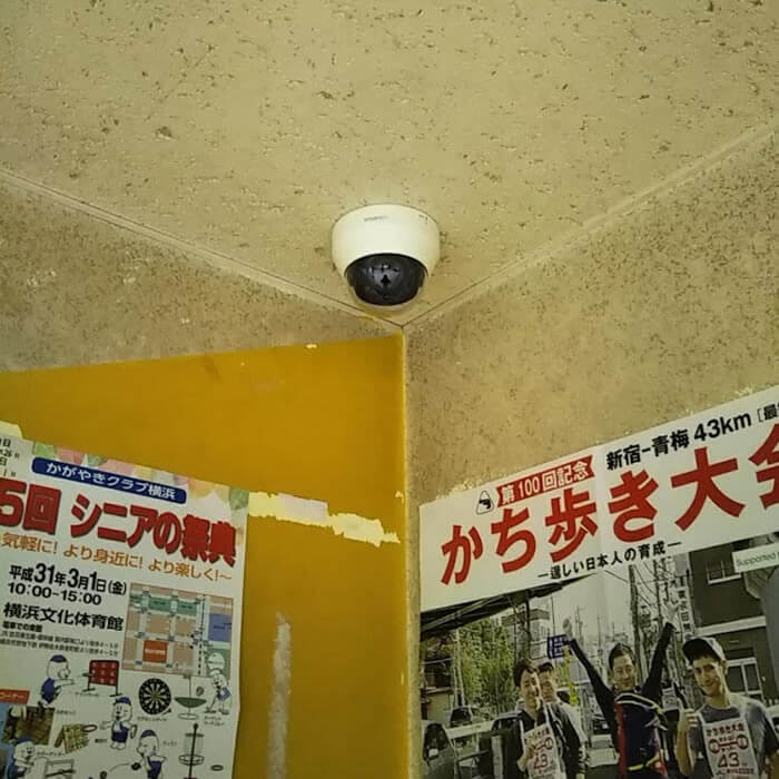 横浜市の体育館の防犯カメラ設置